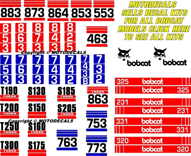 bobcat skid steer complete sticker kit